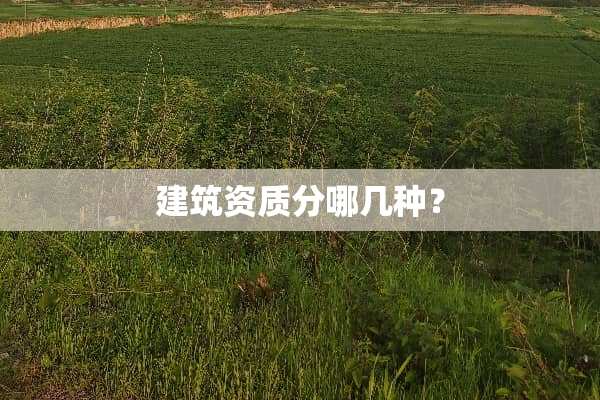 建筑资质分哪几种？