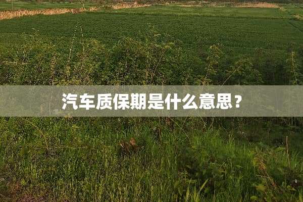 汽车质保期是什么意思？