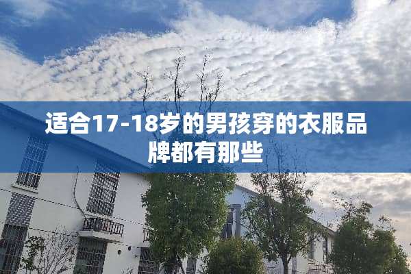 适合17-18岁的男孩穿的衣服品牌都有那些