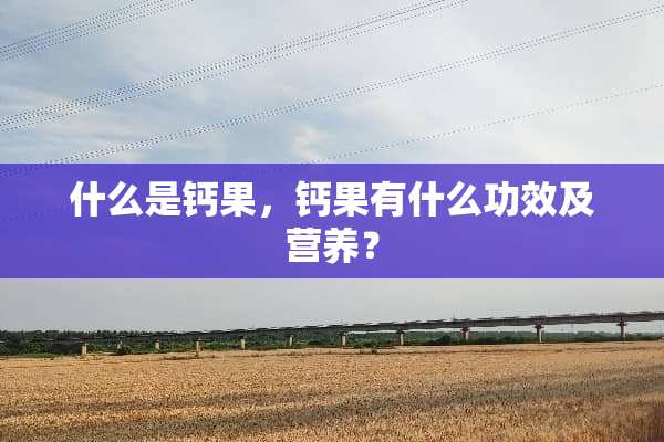 什么是钙果，钙果有什么功效及营养？