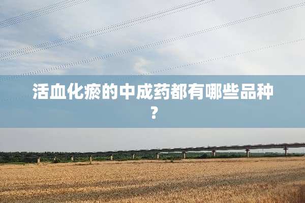 活血化瘀的中成药都有哪些品种？