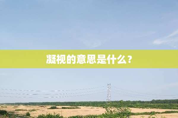 凝视的意思是什么？