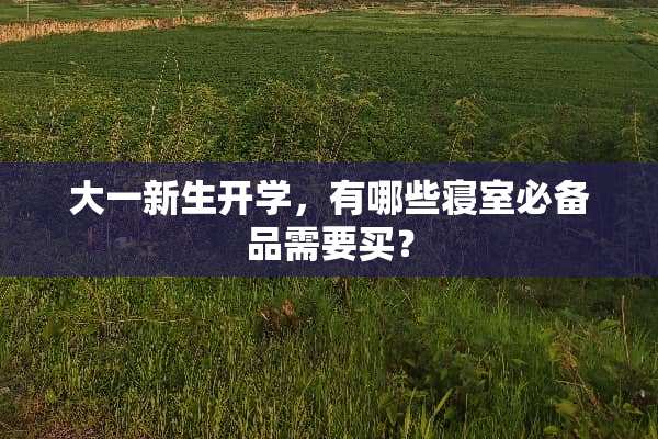 大一新生开学，有哪些寝室必备品需要买？