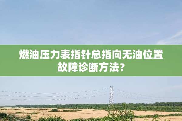 燃油压力表指针总指向无油位置故障诊断方法？