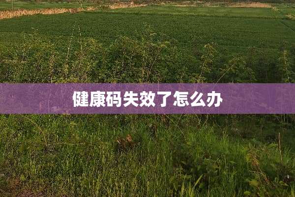 健康码失效了怎么办
