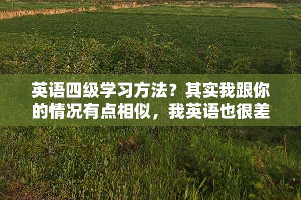 英语四级学习方法？其实我跟你的情况有点相似，我英语也很差