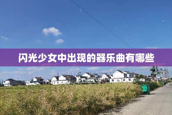 闪光少女中出现的器乐曲有哪些