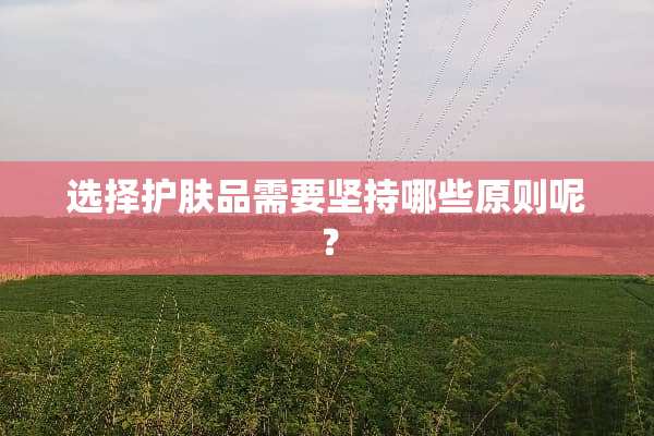 选择护肤品需要坚持哪些原则呢？