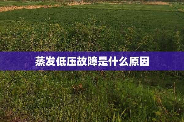 蒸发低压故障是什么原因
