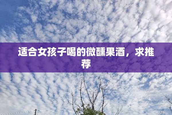 适合女孩子喝的微醺果酒，求推荐