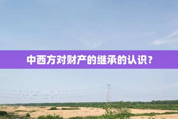 中西方对财产的继承的认识？