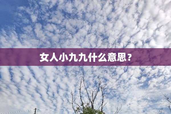 女人小九九什么意思？