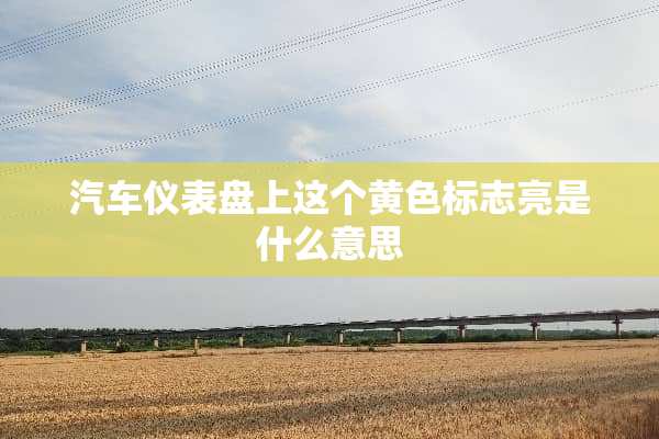 汽车仪表盘上这个**标志亮是什么意思