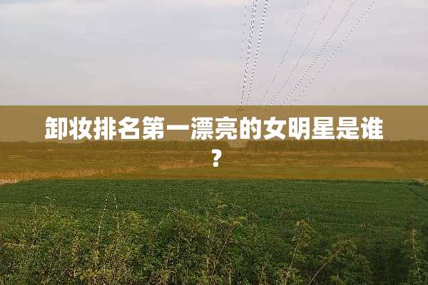 卸妆排名第一漂亮的女明星是谁？