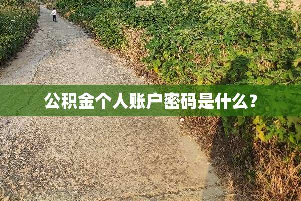 公积金个人账户密码是什么？