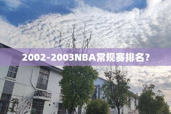 2002-2003NBA常规赛排名？