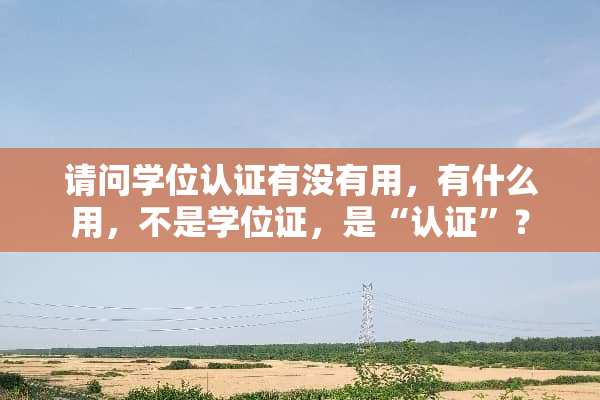 请问学位认证有没有用，有什么用，不是***，是“认证”？