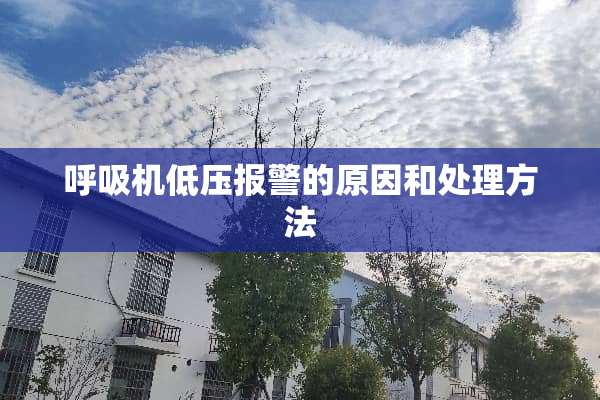 呼吸机低压报警的原因和处理方法