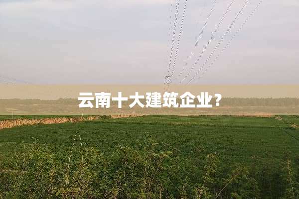 云南十大建筑企业？