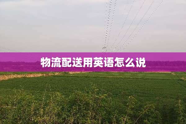 物流配送用英语怎么说