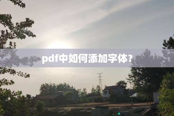 pdf中如何添加字体？