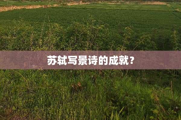 苏轼写景诗的成就？