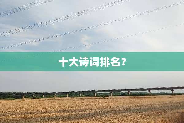 十大诗词排名？