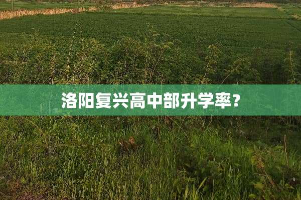 洛阳复兴高中部升学率？