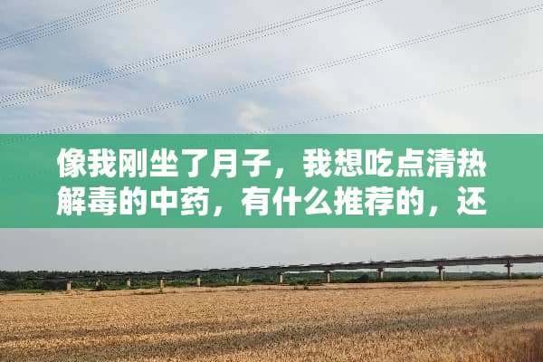 像我刚坐了月子，我想吃点清热解毒的中药，有什么推荐的，还有调理下身体