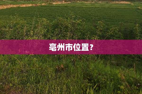 亳州市位置？
