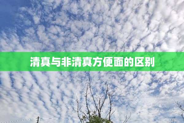 清真与非清真方便面的区别