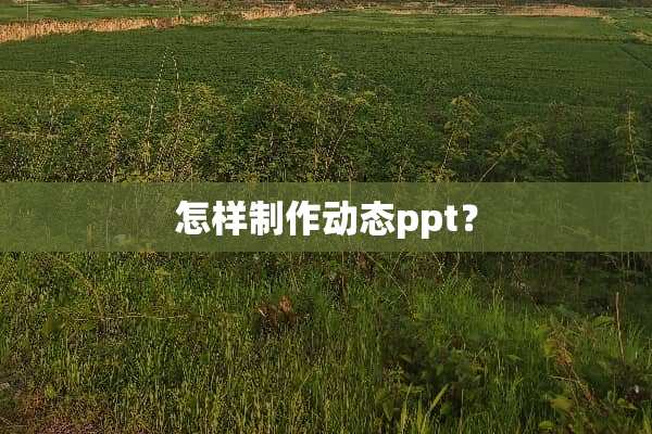 怎样制作动态ppt？