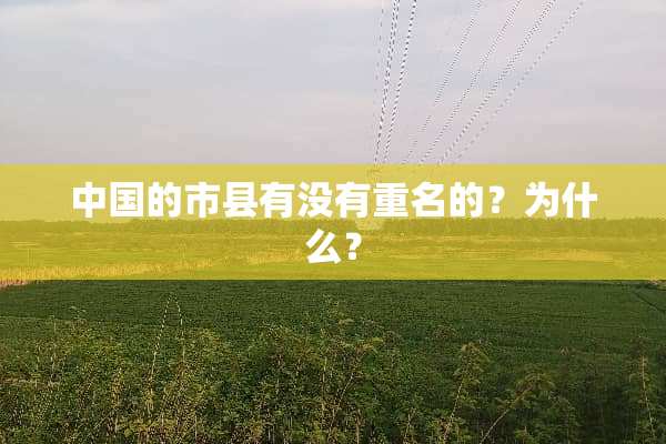 中国的市县有没有重名的？为什么？