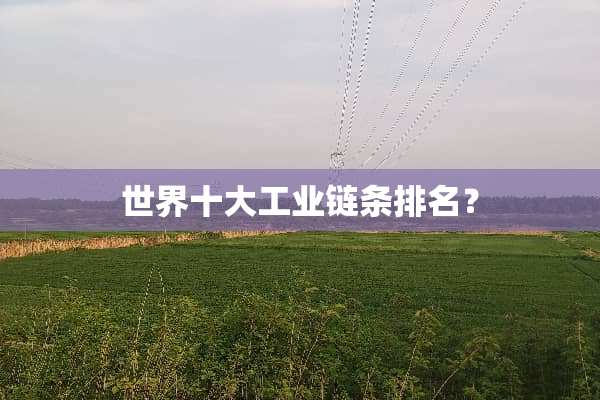 世界十大工业链条排名？