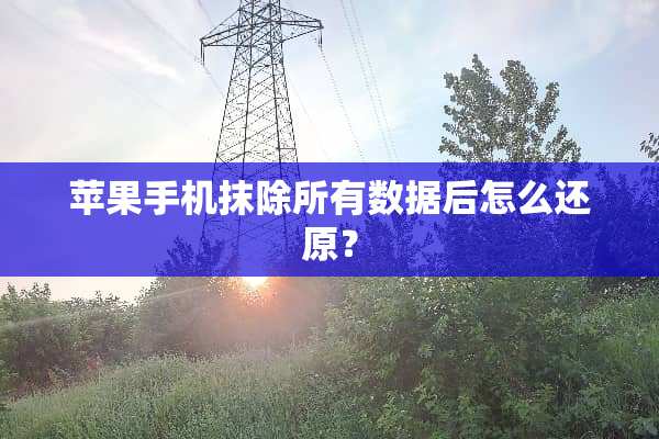 苹果手机抹除所有数据后怎么还原？