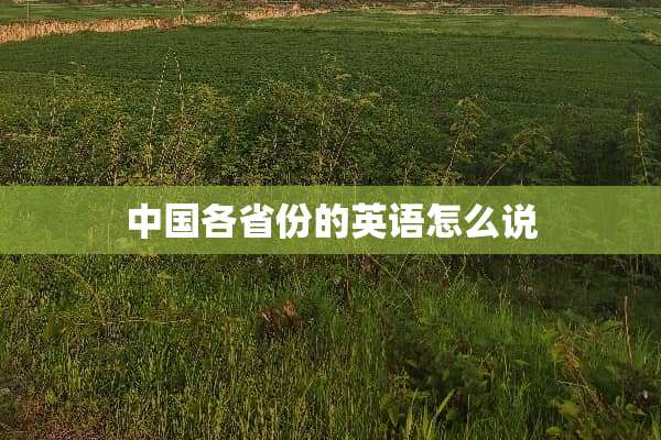 中国各省份的英语怎么说