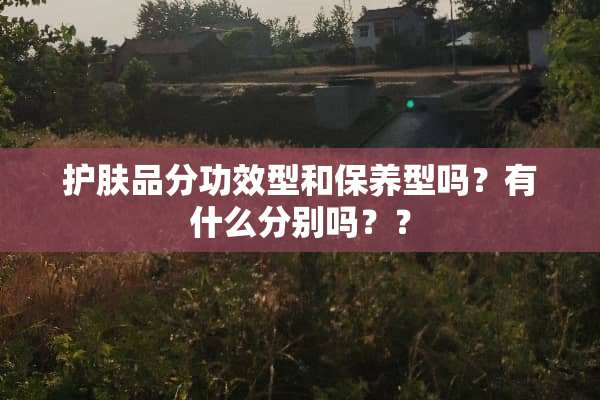 护肤品分功效型和保养型吗？有什么分别吗？？