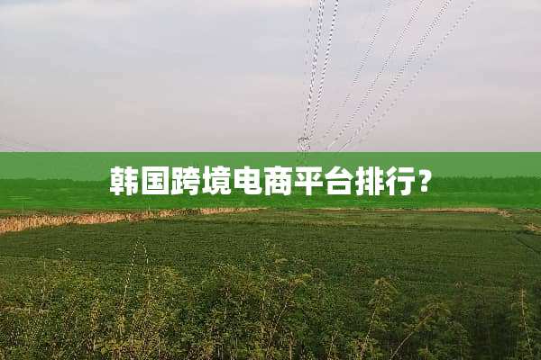 韩国跨境电商平台排行？