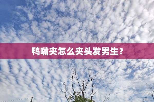 鸭嘴夹怎么夹头发男生？
