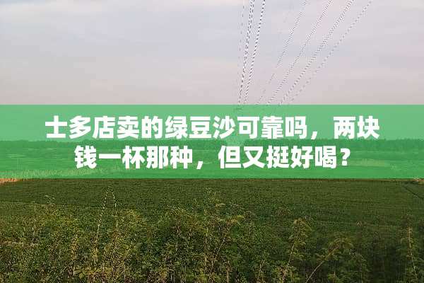 士多店卖的绿豆沙可靠吗，两块钱一杯那种，但又挺好喝？