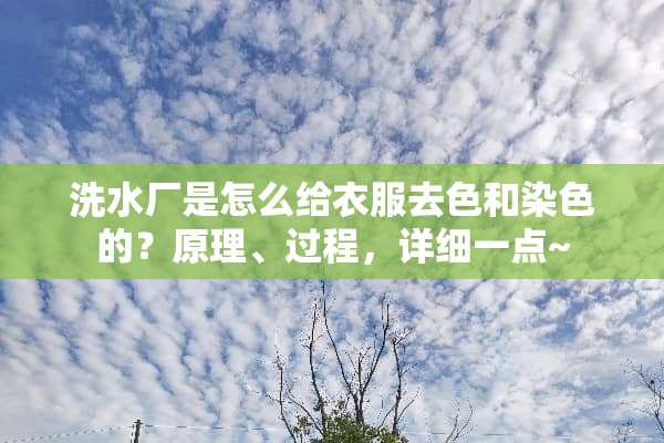 洗水厂是怎么给衣服去色和染色的？原理、过程，详细一点~