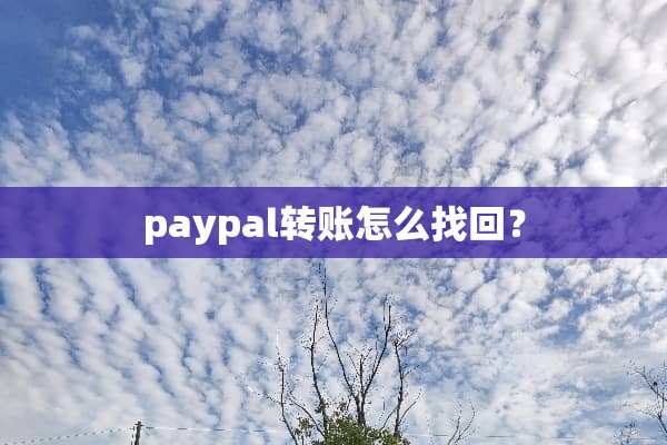 paypal转账怎么找回？