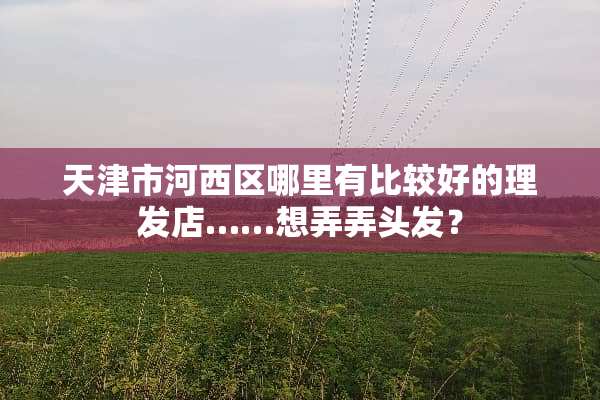天津市河西区哪里有比较好的理发店……想弄弄头发？