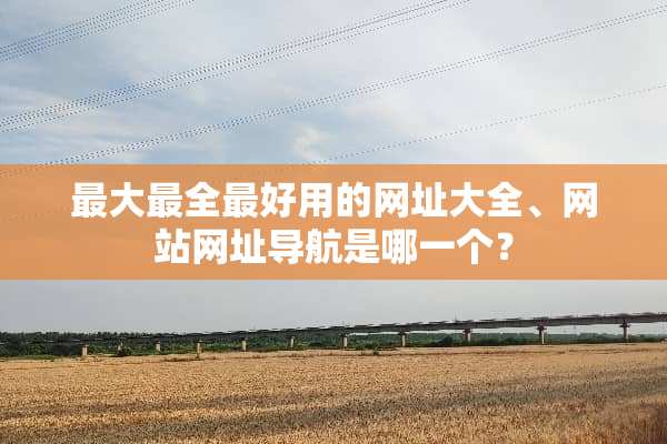 最大最全最好用的网址大全、网站网址导航是哪一个？