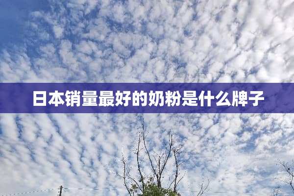 日本销量最好的奶粉是什么牌子