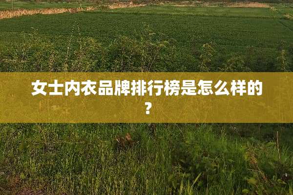 女士**品牌排行榜是怎么样的？