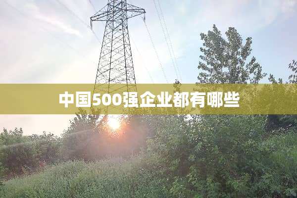 中国500强企业都有哪些