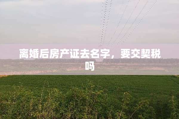 **后房产证去名字，要交契税吗