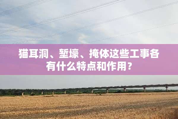猫耳洞、堑壕、掩体这些工事各有什么特点和作用？