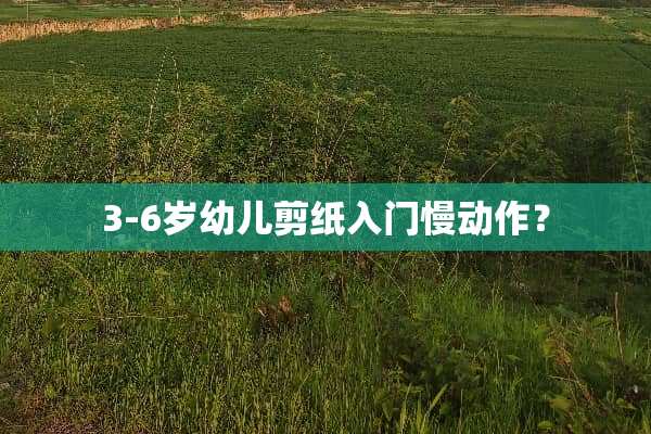 3-6岁幼儿剪纸入门慢动作？